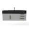 Castello Usa Nile 48" Wall Mounted  Gray Vanity With Black Top And Gold Handles CB-MC-48G-GLD-2053-BL - alternate 1